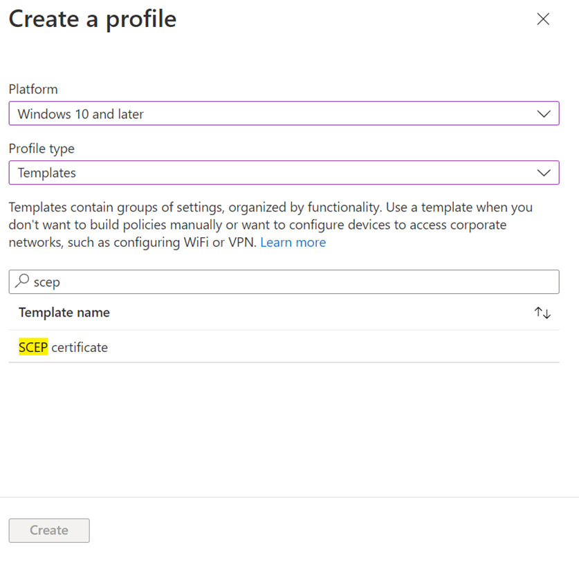 Intune SCEP Profile