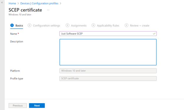 Intune SCEP Profile