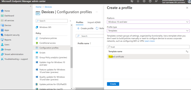 Intune Trust Profile