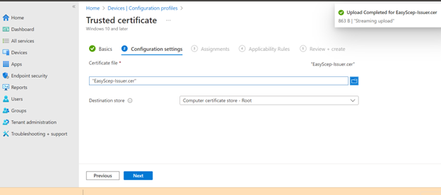 Intune Trust Profile